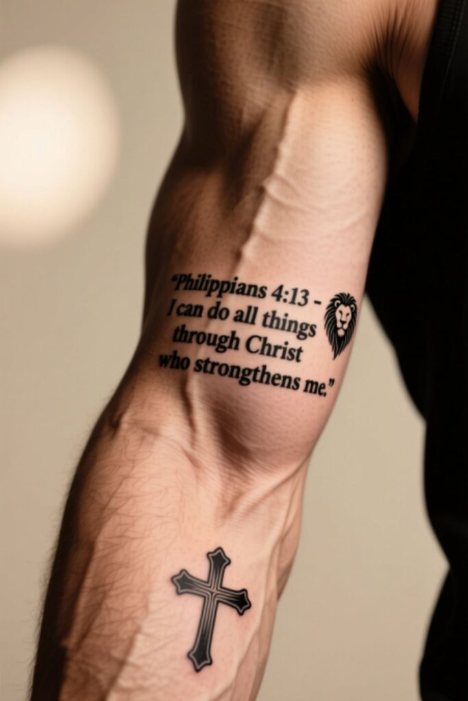 Popular Bible Verse Tattoo Placements for Men
