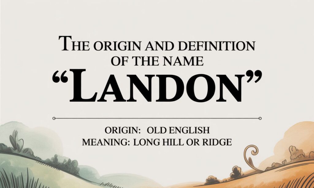 The Origin and Definition of the Name "Landon"